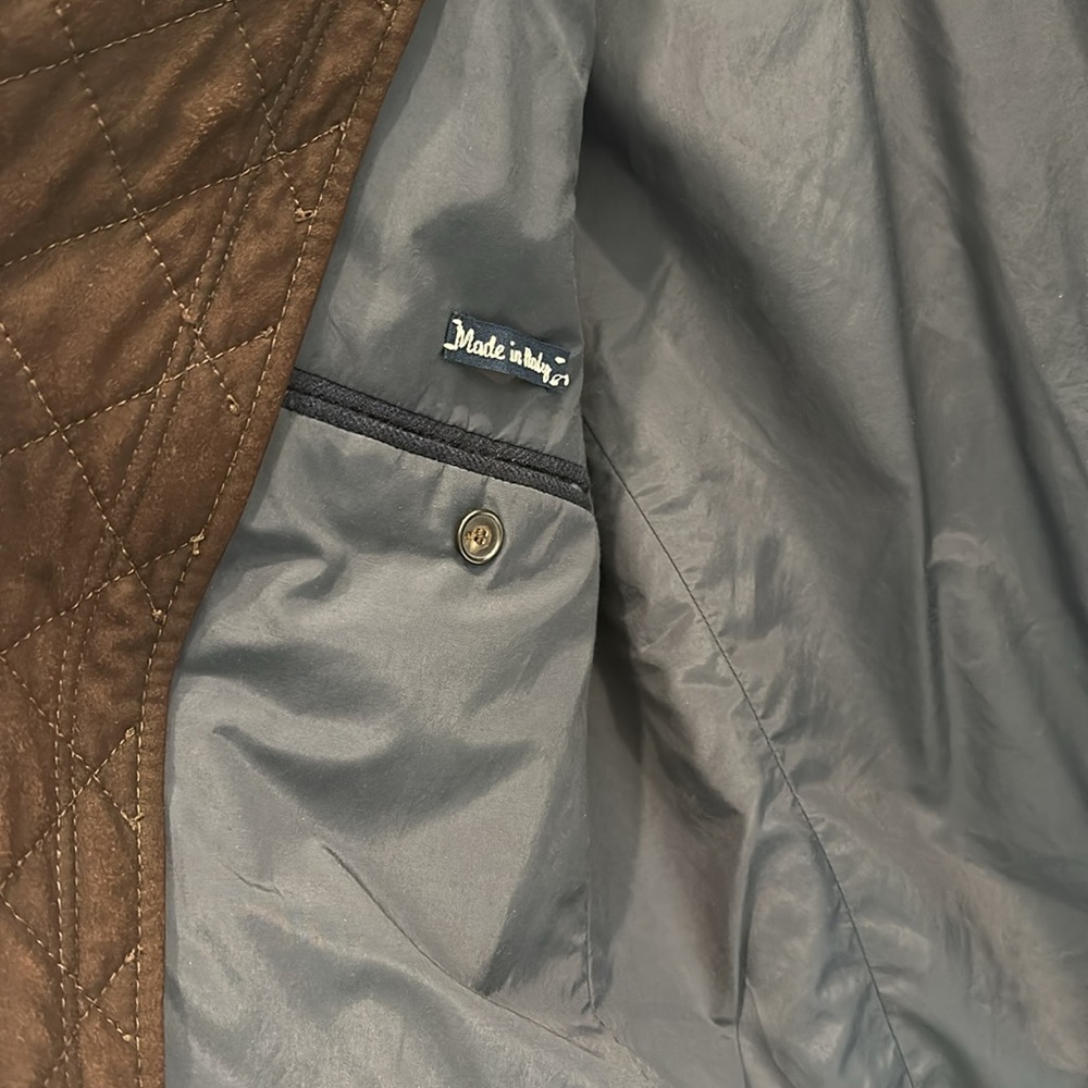 Faconnable navy men’s blazer with removable quilted detailing size 50 - Picture 7 of 11